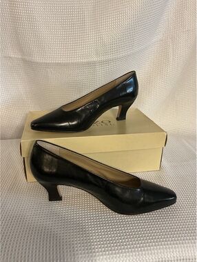 VGE Enzo Angiolini Black Kidskin Leather Pumps Vero Cuoio Brazilian 8M Classic